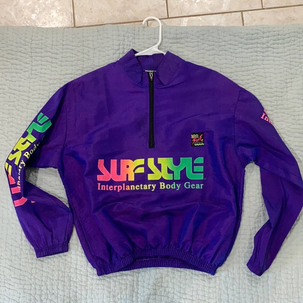 SURF STYLE / Purple Windbreaker SIZE J (measurements in description)
